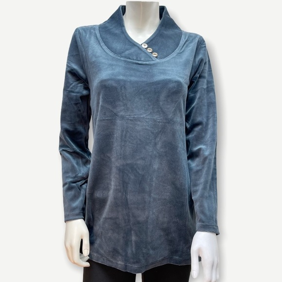 DENIM & Co. Active Regular Velour Tunic with Cross - Picture 2 of 5